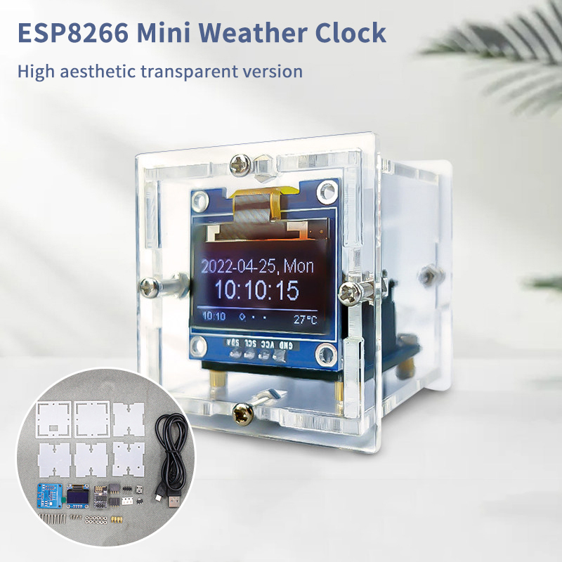 ESP8266 Mini Weather Clock Kit - Diy Electronics Soldering Kit recension och pris