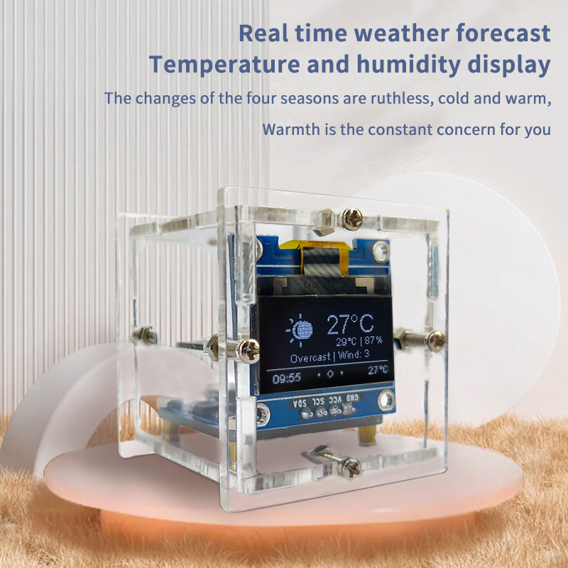 ESP8266 Mini Weather Clock Kit - Diy Electronics Soldering Kit recension och pris