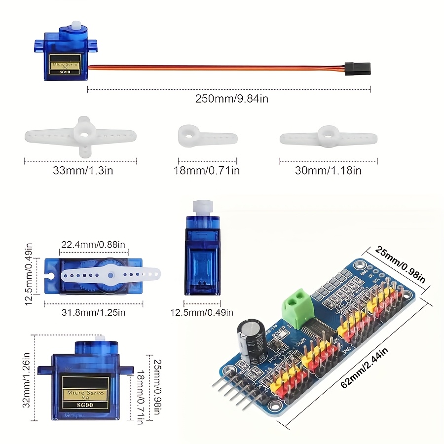 5pcs SG90 9G Servo Motors + 16 - Servo Motor Sg90 recension och pris