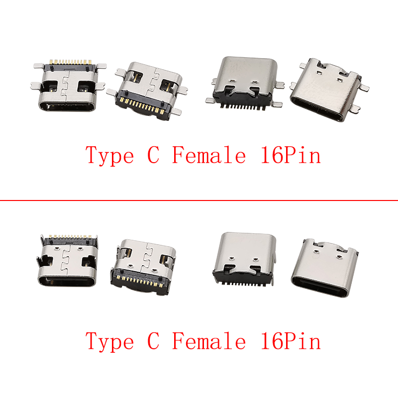 10Pcs USB Type C Female 16 Pin - Smd Solder Paste recension och pris