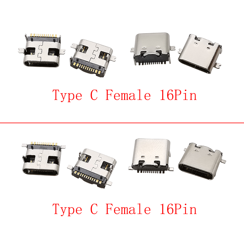 10Pcs USB Type C Female 16 Pin - Smd Solder Paste recension och pris