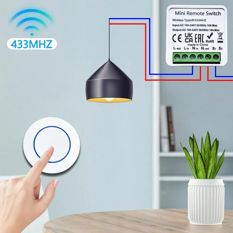 433HMz Wireless Light Switch 1 - Diy Electronics Button recension och pris
