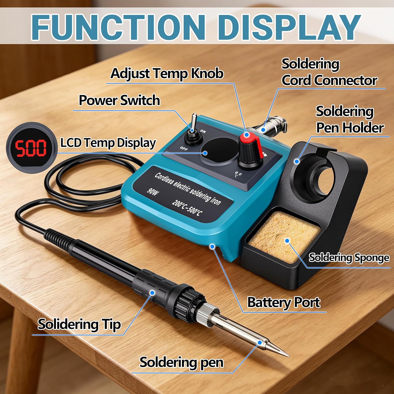90W LED Digital Cordless Solde - Diy Electronics Gadget recension och pris