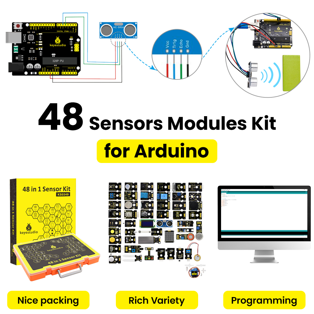 Keyestudio 48 in 1 Sensor Star - Arduino Uno Starter Kit recension och pris